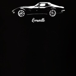 1972 Corvette Side View With Model Dark Color T Shirt