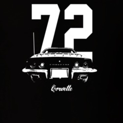 1972 Corvette Rear View With Year And Model Dark Color T Shirt