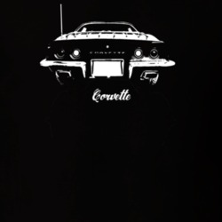 1972 Corvette Rear View With Model Dark Color T Shirt