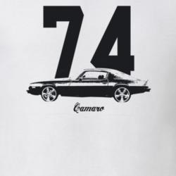 1974 Camaro Side View With Year And Model Light Color T Shirt