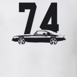 1974 Camaro Side View With Year Light Color T Shirt