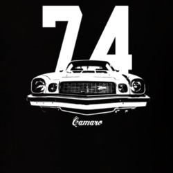 1974 Camaro Grill View With Year And Model Dark Color T Shirt