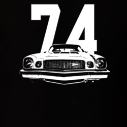 1974 Camaro Grill View With Year Dark Color T Shirt