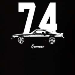 1974 Camaro Side View With Year And Model Dark Color T Shirt