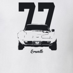 1977 Corvette Grill View With Year And Model Light Color T Shirt