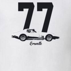 1977 Corvette Side View With Year And Model Light Color T Shirt
