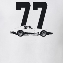 1977 Corvette Side View With Year Light Color T Shirt