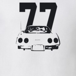 1977 Corvette Rear View With Year Light Color T Shirt