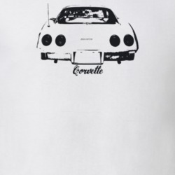 1977 Corvette Rear View With Model Light Color T Shirt