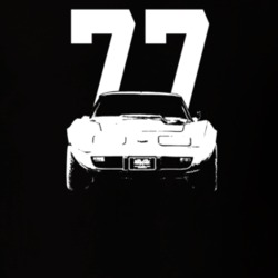 1977 Corvette Grill View With Year Dark Color T Shirt