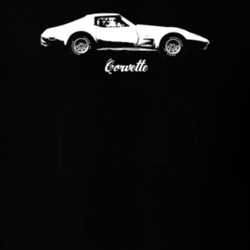 1977 Corvette Side View With Model Dark Color T Shirt