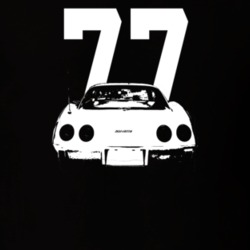 1977 Corvette Rear View With Year Dark Color T Shirt