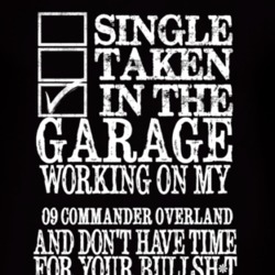Single Taken In The Garage With 2009 Commander Overland T Shirt