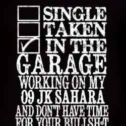 Single Taken In The Garage With 2009 JK Sahara T Shirt