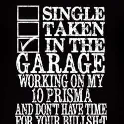 Single Taken In The Garage With 2010 Chevy Prisma T Shirt