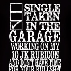 Single Taken In The Garage With 2010 JK Rubicon T Shirt