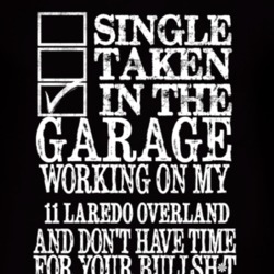 Single Taken In The Garage With 2011 Laredo Overland T Shirt