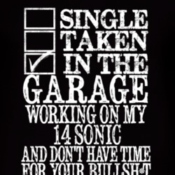 Single Taken In The Garage With 2014 Chevy Sonic T Shirt