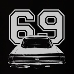 1969 AMC Rambler White Graphic Rear Year T Shirt