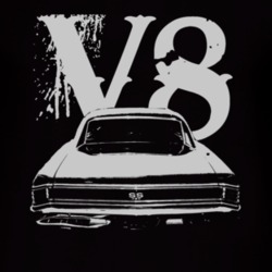 1969 AMC Rambler White Graphic Rear V8 T Shirt