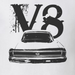 1969 AMC Rambler Black Graphic Rear V8 T Shirt