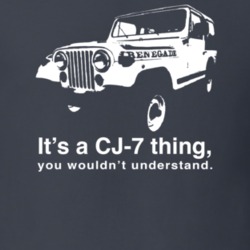 1980 Renegade CJ-7 Side View With Slogan Dark Color T Shirt