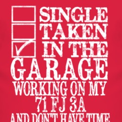 Single Taken In The Garage With 1971 FJ 3A T Shirt