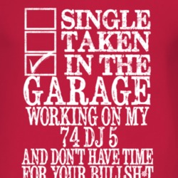 Single Taken In The Garage With 1974 DJ 5 T Shirt
