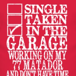 Single Taken In The Garage With 1977 AMC MATADOR T Shirt