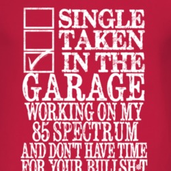 Single Taken In The Garage With 1985 Chevy Spectrum T Shirt