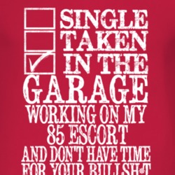 Single Taken In The Garage With 1985 Escort T Shirt