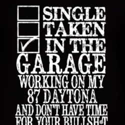 Single Taken In The Garage With 1987 Chrysler Daytona T Shirt