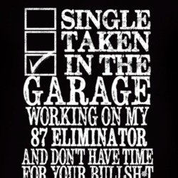 Single Taken In The Garage With 1987 Eliminator T Shirt