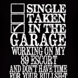 Single Taken In The Garage With 1989 Escort T Shirt
