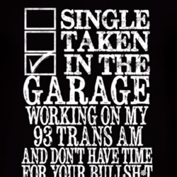 Single Taken In The Garage With 1993 Pontiac Trans Am T Shirt