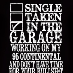 Single Taken In The Garage With 1995 Lincoln Continental T Shirt