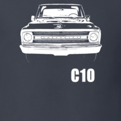 1970 C10 Stepside Grill View With Model Dark Color T Shirt