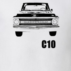 1970 C10 Stepside Grill View With Model Light Color T Shirt