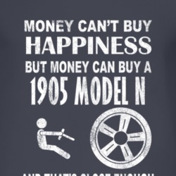 Money Cant Buy Happiness 1905 Oldsmobile Model N Dark Distressed T Shi