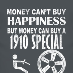 Money Cant Buy Happiness 1910 Oldsmobile Special Dark Distressed T Shi