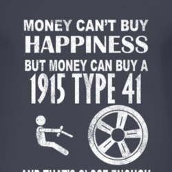 Money Cant Buy Happiness 1915 Cadillac Type 41 Dark Distressed T Shirt