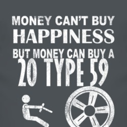 Money Cant Buy Happiness 1920 Cadillac Type 59 Dark Distressed T Shirt