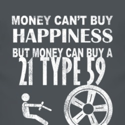 Money Cant Buy Happiness 1921 Cadillac Type 59 Dark Distressed T Shirt