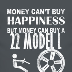 Money Cant Buy Happiness 1922 Lincoln Model L Dark Distressed T Shirt