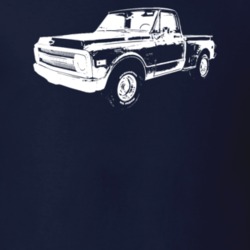 1970 C10 Stepside Angle View Dark Color T Shirt