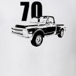 1970 C10 Stepside Angle View With Year Light Color T Shirt