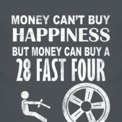 Money Cant Buy Happiness 1928 Dodge Fast Four Dark Distressed T Shirt