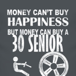 Money Cant Buy Happiness 1930 Dodge Senior Dark Distressed T Shirt