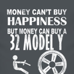 Money Cant Buy Happiness 1932 Model Y Dark Distressed T Shirt