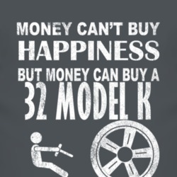 Money Cant Buy Happiness 1932 Lincoln Model K Dark Distressed T Shirt
